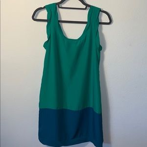 Thakoon for Target green and teal blue colorblock sleeveless dress size M